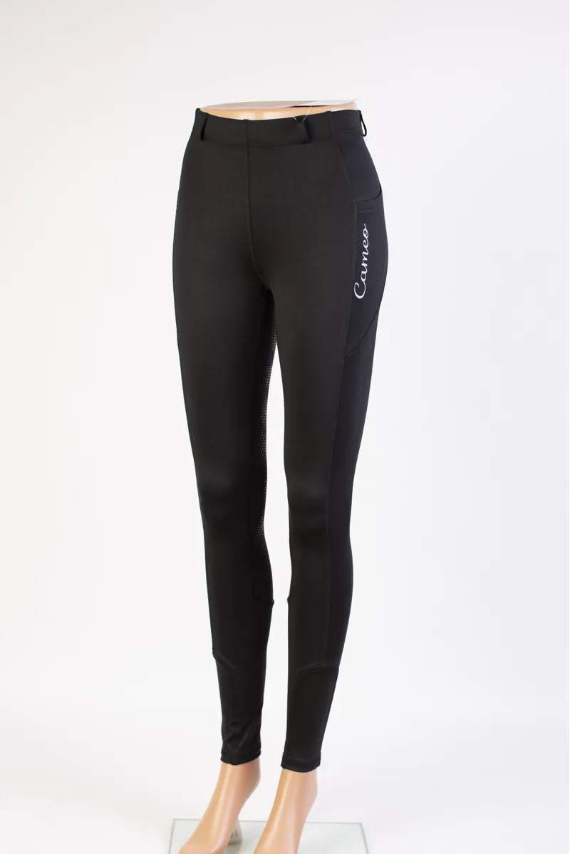 Cameo Ladies Performance Riding Tights Black-1